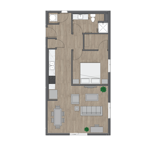 1B x 1B 2nd Ave Commons Floor Plan at SECOND AVE COMMONS | BRAND-NEW, Mesa, AZ